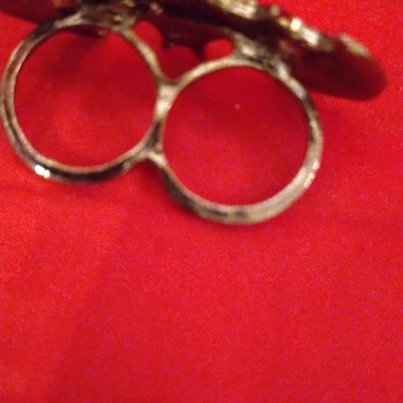 🦇 RARE !!Unisex new black crystal Nightmare before Christmas bat double ring 🦇 - Picture 4 of 6